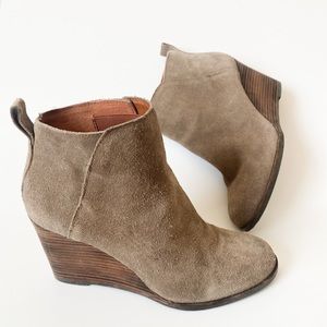 Lucky Brand Suede wedge boots, Size 8.5M